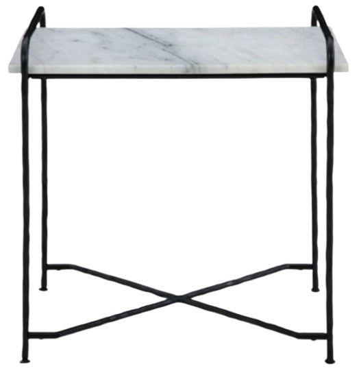 Signature Design by Ashley® Ashber White Marble Top Accent Table with Black Metal Base-1