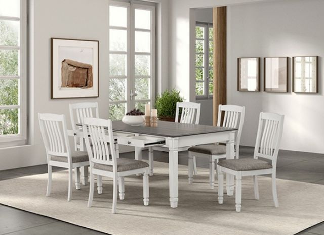 Furniture of America® Pendola 2-Piece Rustic White Side Chair Set-1