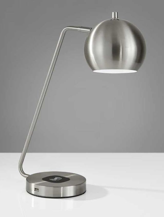 Adesso® Emerson Brushed Steel AdessoCharge Table Lamp-1