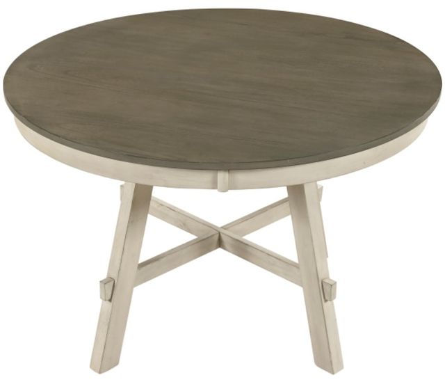 Homelegance® Ogden Brown Round Dining Table with White Base-3