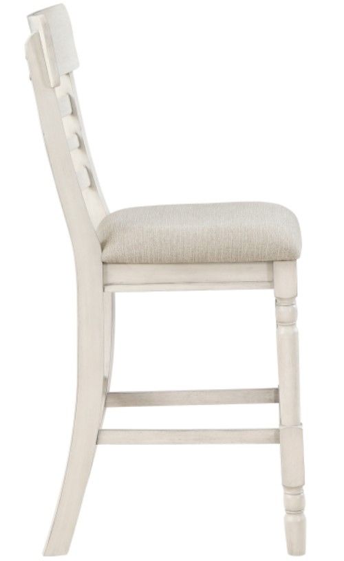 Homelegance® Alburgh Antique White/Light Gray Counter Height Chair-3