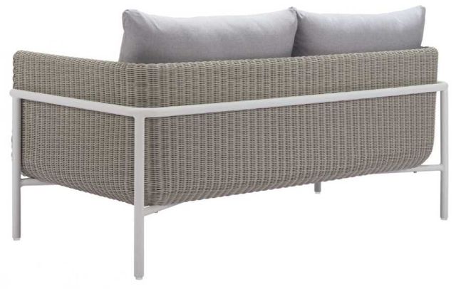 Zuo® Modern Frais Gray/White Aluminum Fabric Outdoor Loveseat-4