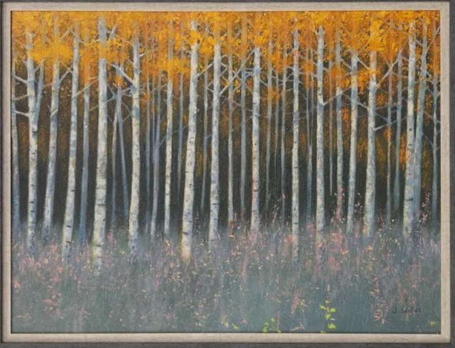 StyleCraft Forest Dusk Dark Gray/Gray/Orange Wall Art-1