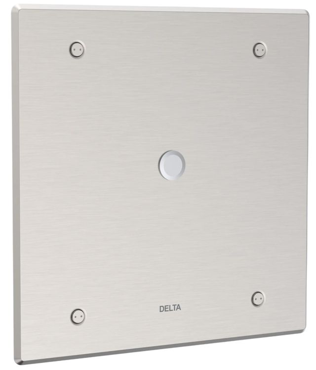 Delta Commercial Chrome Square Hardwire Electronic Shower Trim with Push Button Activator-0