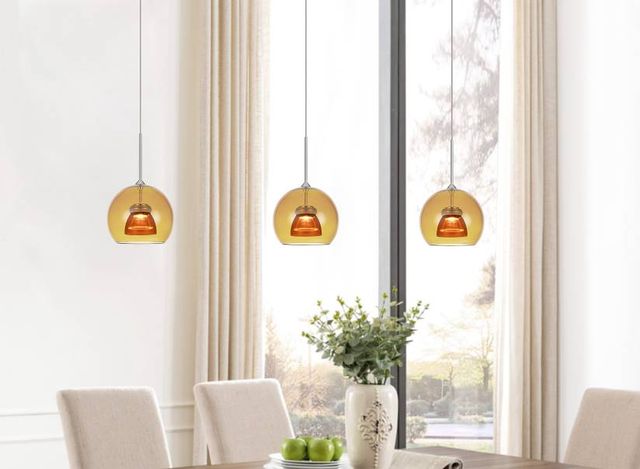 Cal® Lighting & Accessories Amber/Yellow Mini Pendant-1