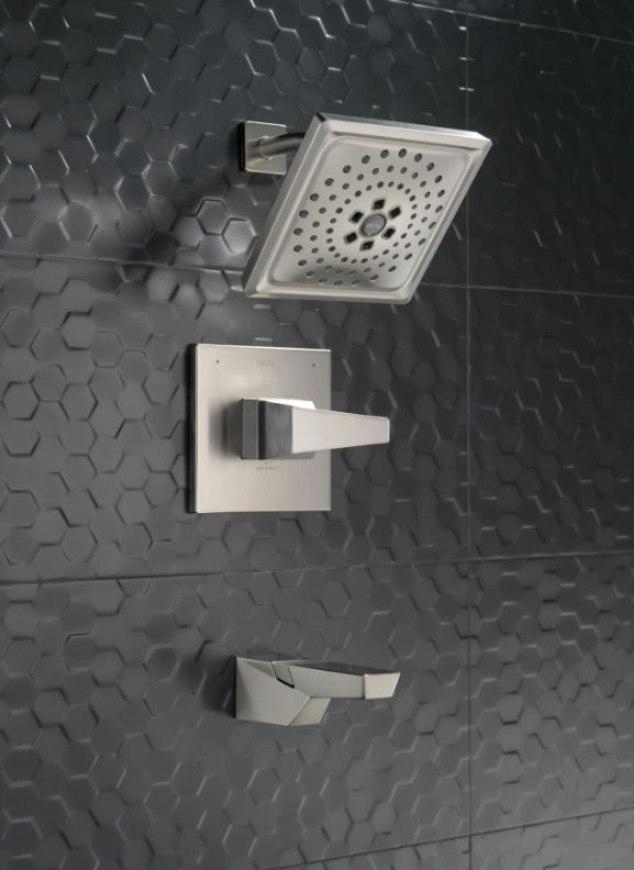 Delta Trillian® 14 Series Lumicoat® Stainless H2Okinetic Tub Shower Trim-2