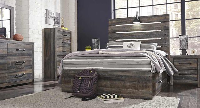 Signature Design by Ashley® Drystan Brown Youth Full 2-Drawer Storage Panel Bed-3
