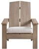 Universal Explore Home™ Coastal Living Outdoor Saratoga Warm Weathered Teak Fabric/Wooden Adirondack Chair with Cushion-2