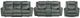 Elements International Sorrento 3-Piece Charcoal Living Room Seating Set-0