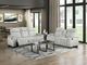 Homelegance® Ronan Light Gray Double Manual Reclining Sofa-1