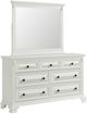 Elements International Bridgestone Antique White Dresser with Mirror-0