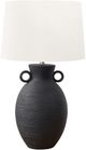 Monarch Specialties Inc. Black Ceramic Table Lamp with Ivory Shade-0