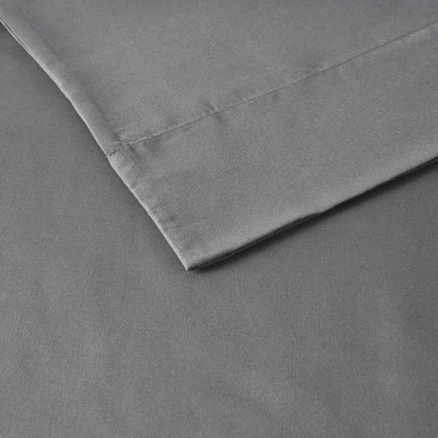 Olliix by Clean Spaces Charcoal Infused Charcoal Queen Solid Microfiber Sheet Set-1
