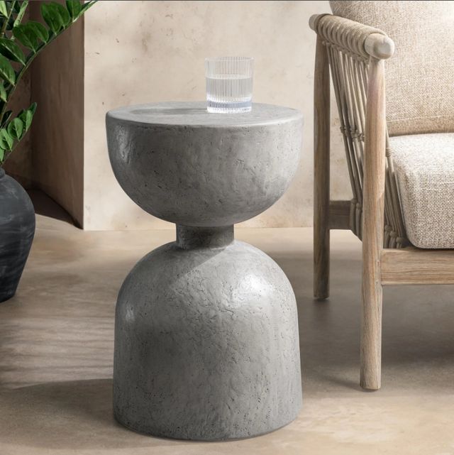 Classic Home Adna Dark Gray Concrete Outdoor Accent Table-1
