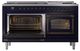 Ilve® Nostalgie II Noblesse 60'' Midnight Blue Pro Style Dual Fuel Range with Burnished Trim-3