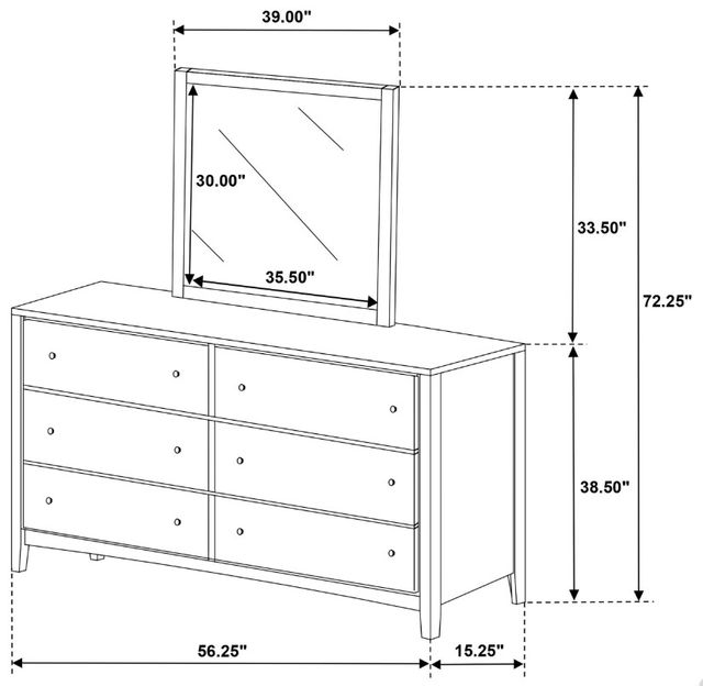 Coaster® Wilkes Dark Cocoa Dresser and Mirror-2