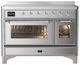 Ilve® Majestic III 48" Stainless Steel Pro Style Induction Range with Triple Glass Door and Chrome Trim-0