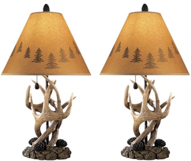 American Wholesale Furniture Derek 2-Piece Brown Lamp Set-0