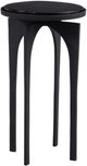 Bassett Mirror Moore Cast Glass Top Accent Table with Matte Black Base-1
