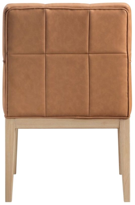 Meridian Furniture Adrian Cognac/Natural Leather Upholstered Dining Arm Chair-4