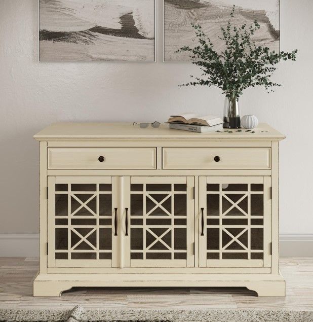 Jofran Inc. Craftsman Antique Cream 50" Media Console-1