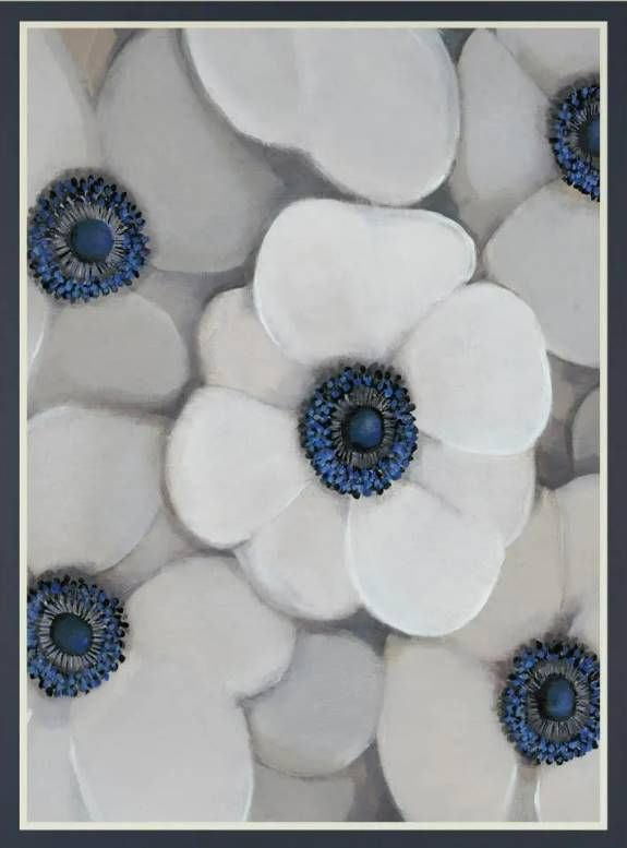 Classy Art White Anemone I by Tim OToole Mirrored Frame Wall Art-1