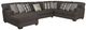Jackson Furniture Crawford 3-Piece Metal U-Shape Left-Arm Facing Sectional and Chaise-0