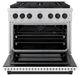 ZLINE Autograph Edition 36" Stainless Steel Pro Style Gas Range with White Matte Door and Matte Black Accents -1
