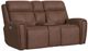 Flexsteel® Warren Classic Brown Leather Power Reclining Loveseat with Console, Power Headrest and Lumbar-0