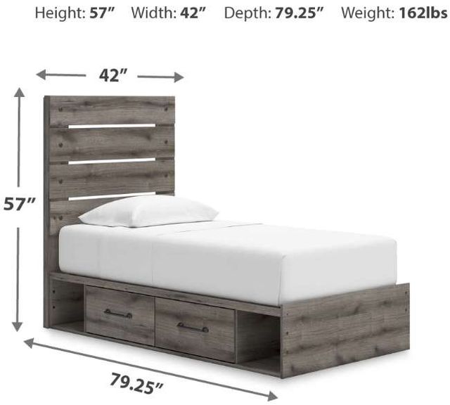 Signature Design by Ashley® Urbanoore Weathered Gray Youth Twin Storage Panel Bed -2