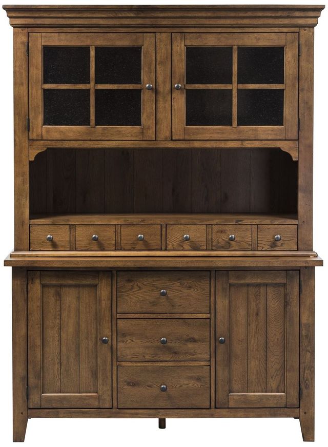 Liberty Furniture Hearthstone Rustic Oak Hutch and Buffet-0