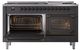 Ilve® Nostalgie II Noblesse 60'' Graphite Matte Pro Style Dual Fuel Range with Burnished Trim-3
