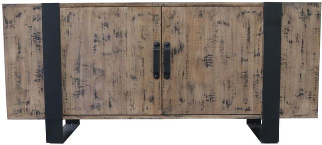Nest Home Collections Huntington Antique Black/Natural Wine Cabinet-0