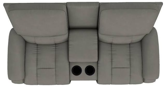 La-Z-Boy® Greyson Blue Grey Leather Power Reclining Loveseat with Console and Headrest-4
