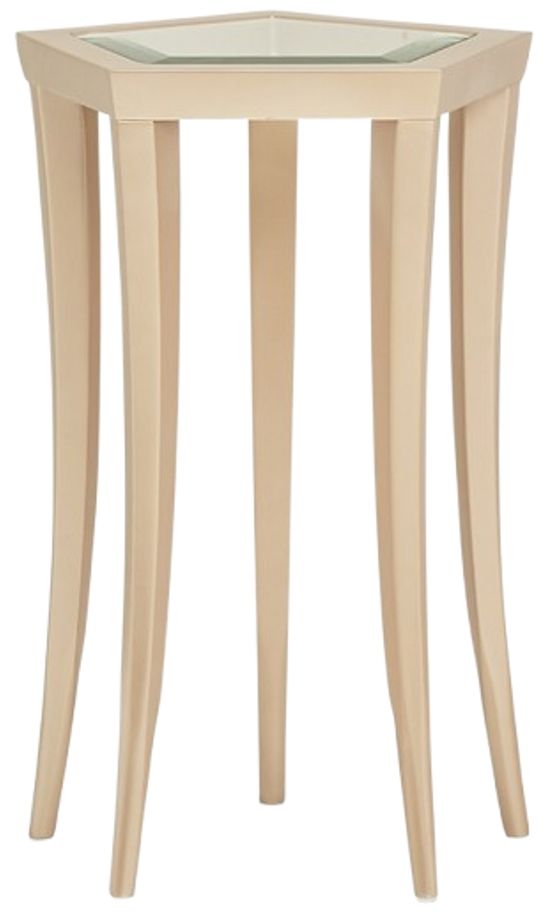Michael Amini® La Rachelle Glass Top Chair Side Table with Medium Champagne Legs-3