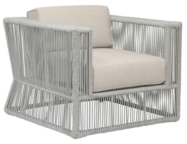Sunset West Miami Silver Gray Aluminum/Olefin Rope Outdoor Club Chair with Echo Ash Cushion-0