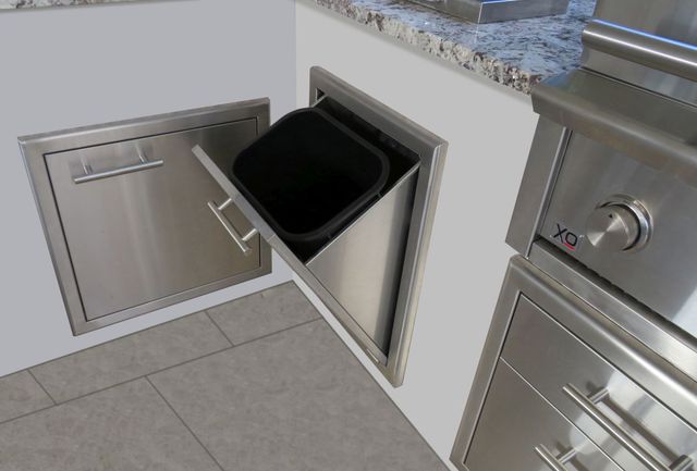 XO 19" Stainless Look Outdoor Trash Tilt Out Center-3