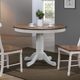 Winners Only® Pacifica Rustic Brown Top Round Dining Table with White Base-2