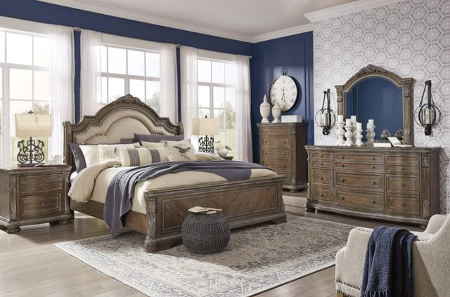 Signature Design by Ashley® Charmond 2-Piece Brown California King Sleigh Upholstered Bed Set-3