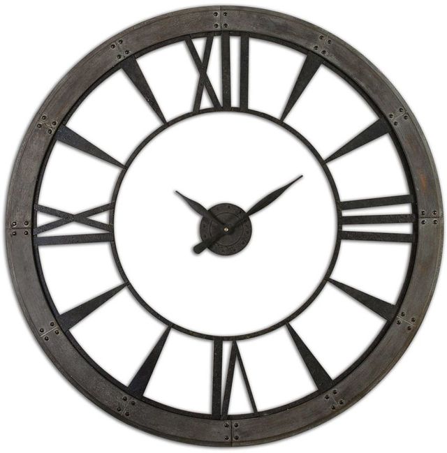 Uttermost® by Steve Kowalski Ronan Rustic Bronze Large Wall Clock