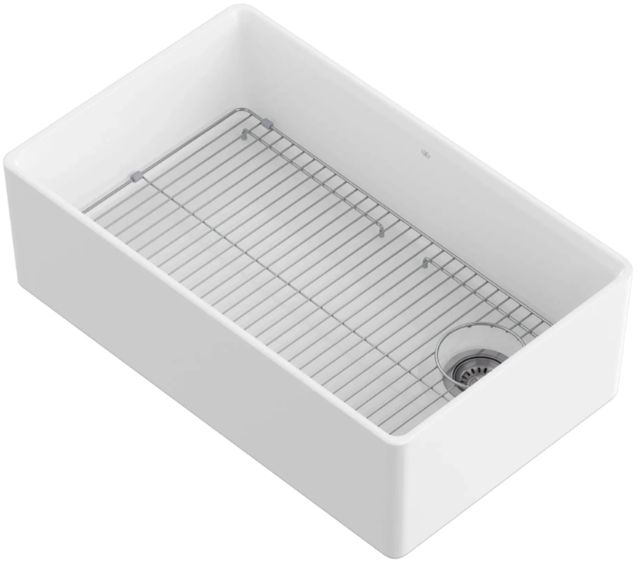 DXV Etre® Canvas White 36" Apron Kitchen Sink with Offset Drain-3