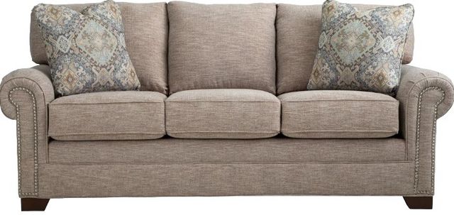 Craftmaster® Customizable Craftmaster Essentials Queen Pleated Rolled Arm Sleeper Sofa-1