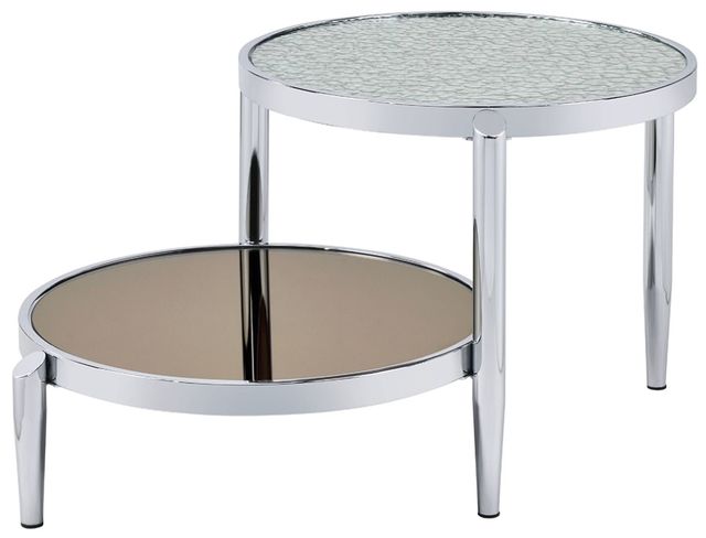 ACME Furniture Abbe Glass Coffee Table with Chrome Base-0