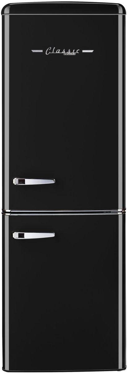 Unique® Appliances Classic Retro 22" 7.0 Cu. Ft. Midnight Black Counter Depth Bottom Freezer Refrigerator-0