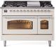 Ilve® Nostalgie II Series 48" Antique White Pro Style Dual Fuel Range-0