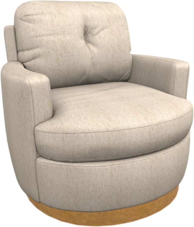 Best® Home Furnishings Customizable Skipper Swivel Chair with Honey Birch Legs-0