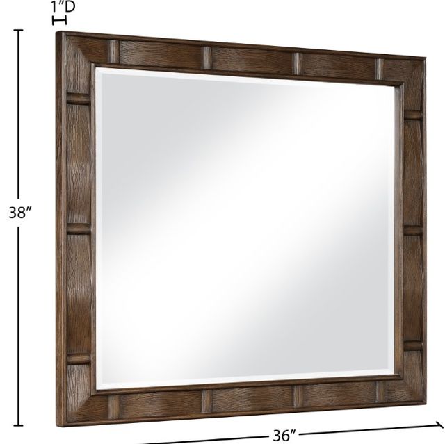 Meridian Furniture Weave Brown Mirror-2