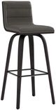 Armen Living Vienna 2-Piece Black Brushed/Gray Swivel Barstool Set-0