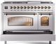 Ilve® Nostalgie II Series 48" Stainless Steel Pro Style Dual Fuel Range-4