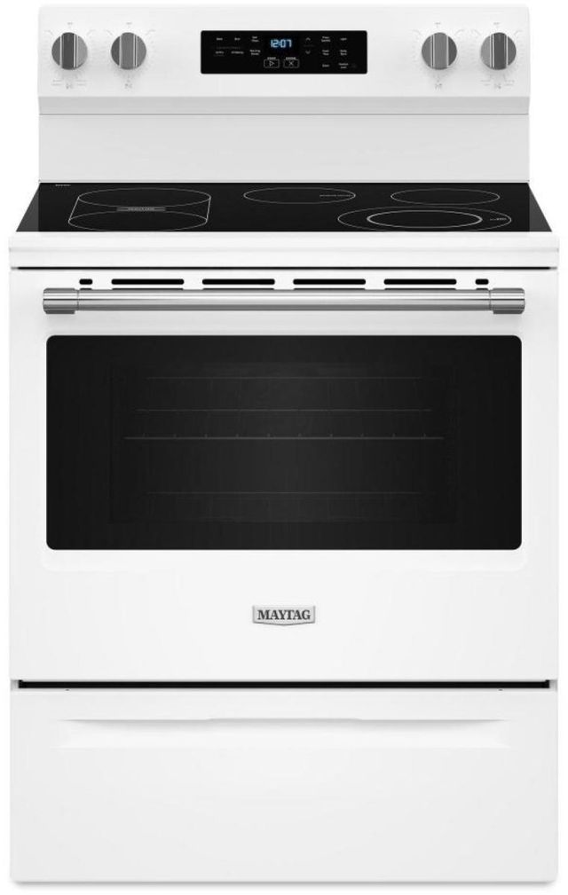 Maytag® 30" White Freestanding Electric Range-0